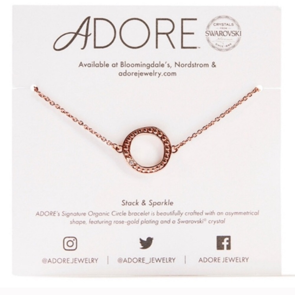 Adore rose gold circle bracelet &Swarovski crystal